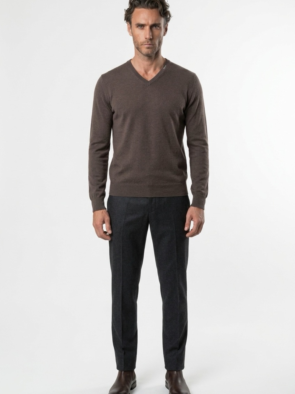 Banana Republic Silk Cashmere Cotton Men's L V-Neck Preppy Pullover Sweater
